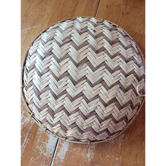 Woven African Boho wall Hanging Basket Chevron Style - Picture 5 of 7